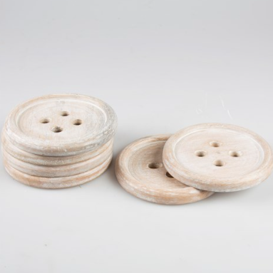 Chunky wooden 'button' Coasters - Set of 6